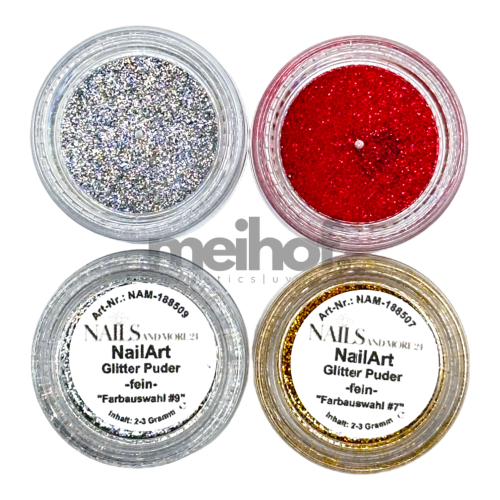 NAM24 Nailart Glitter Puder Mix | Abverkauf 4-teilig